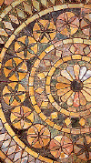 Geometric tiled floor